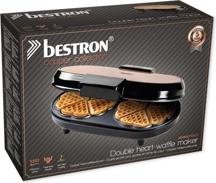Immagine prodotto Bestron Doppia piastra per waffle per ottenere i classici waffle a forma di cuore