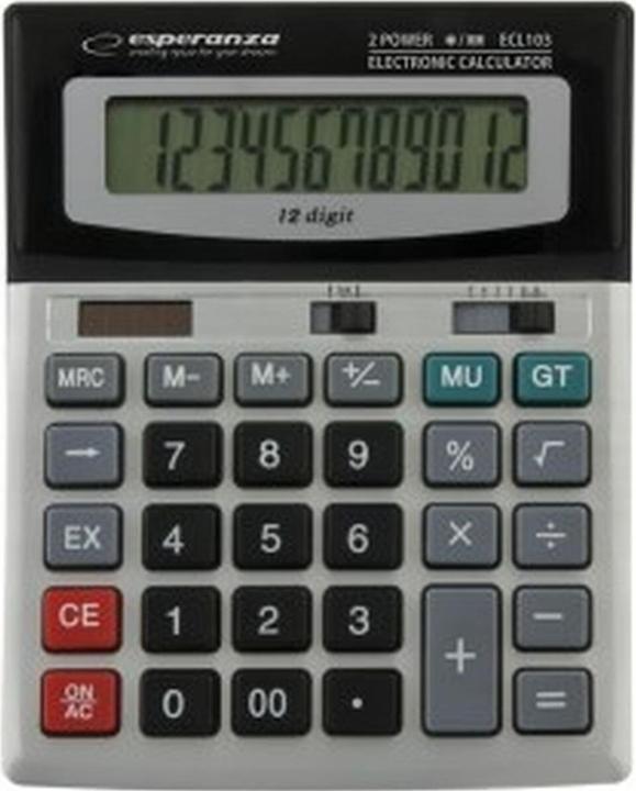 Actual product image Esperanza ECL103 Desktop calculator Simple calculator (Solar cells, Rechargeable battery)