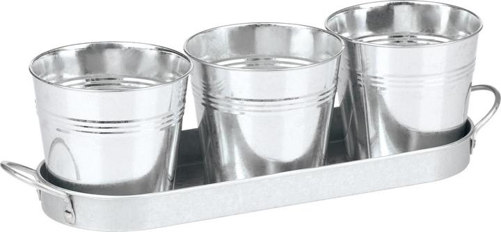 Produktbild Arti Casa 2er-Set Kräutertöpfe, 3tlg., mit Tablett, Metall