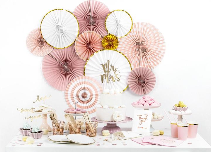 Produktbild Partydeco Kuchen-Topper Set love, sweet, yum 13 cm, 6 Stück, Gold