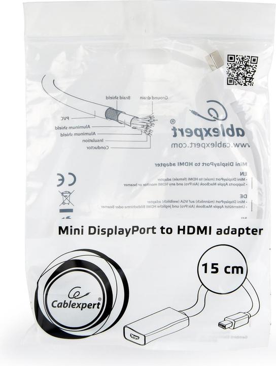 Produktbild Gembird A-MDPM-HDMIF-02-W Mini DisplayPort Weiss Kabelschnittstellen-/adapter (Mini DP, HDMI, 4.50 cm)