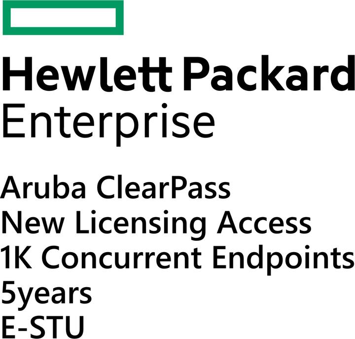 Actual product image HPE E Aruba ClearPass, New Licensing Access, 1K Concurrent Endpoints, 5yr, E-STU (1000 Devices)