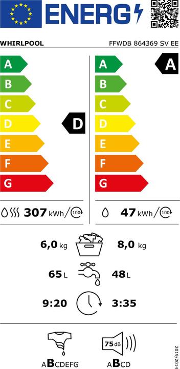 Energie-Label Whirlpool FFWDB 864369 SV EE
