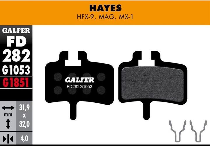 Immagine prodotto Galfer Bike Pastiglie freno GALFER FD282 Standard "Hayes MAG / HFX / MX1 (Fieni, Magura, Organici)