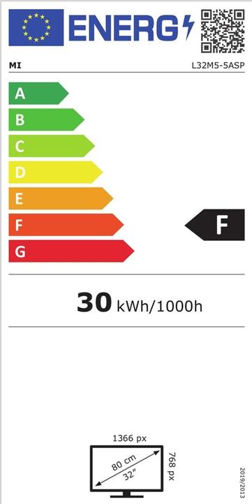 Energy Label Xiaomi L32M55ASP (32", M5, LCD, HD)