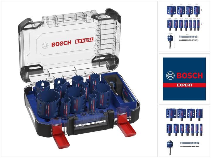 Produktbild Bosch Professional Zubehör EXPERT Tough Material Lochsäge-Set, 20/22/25/32/35/40/44/51/60/68/76 mm, 14-tlg. (20, 22, 25, 32, 35, 40, 44, 51, 60, 68, 76 Millimeter)