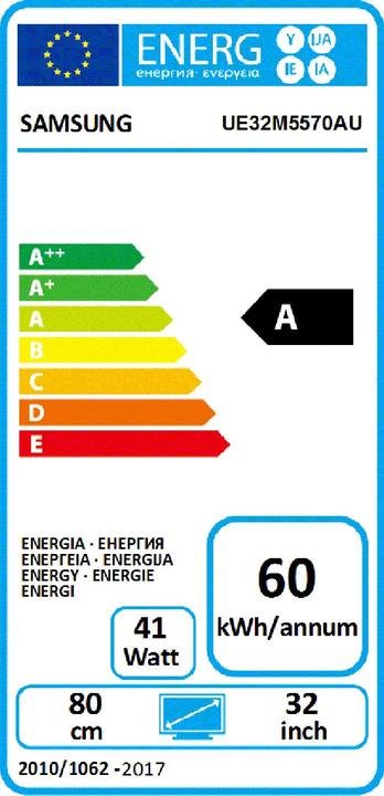 Energy Label Samsung Ue32m5570 (32", LCD, Full HD, 2017)