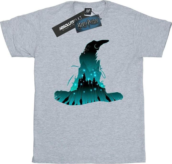 Actual product image Womens/Ladies Hogwarts Silhouette Cotton Boyfriend T-Shirt (XL)