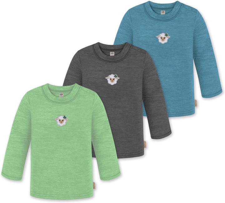 Actual product image Normani 3-pack baby merino longsleeve "Taupo" - 9475 (86)
