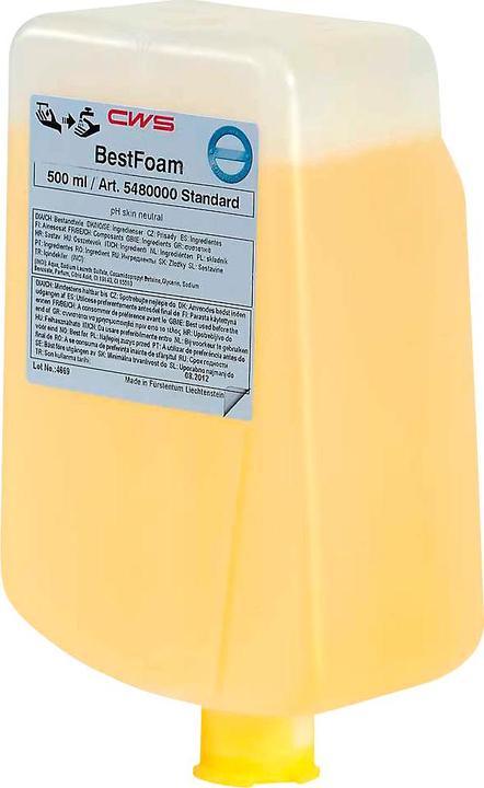 Actual product image CWS Foaming soap, pack of 12 bottles, 0.5 l each, standard, yellow. (Liquid soap, 500 ml)