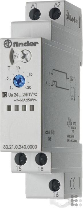 Finder Zeitrelais 0,1s-20h 24-240V Serie 80.21