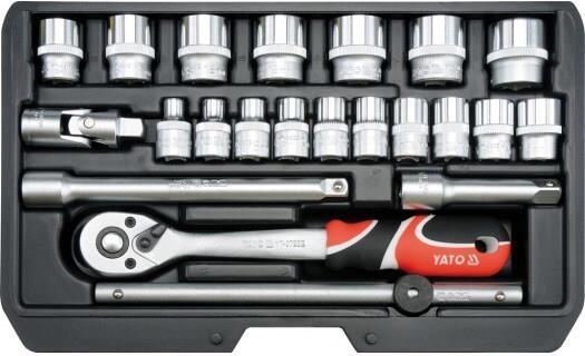 Produktbild Yato YT-38561 Werkzeugkasten Steckschlüssel Satz 22 tlg. 3/8" mit Knarre (3/8")