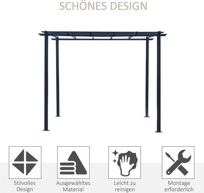 Produktbild Swisshandel24 stabiler Rosenpavillon als Rankhilfe wetterfest Metall schwarz 2,97x2,95x2,3m (297 cm, 295 cm)