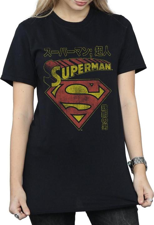 Actual product image Womens/Ladies Superman Shield Cotton Boyfriend T-Shirt (XL)
