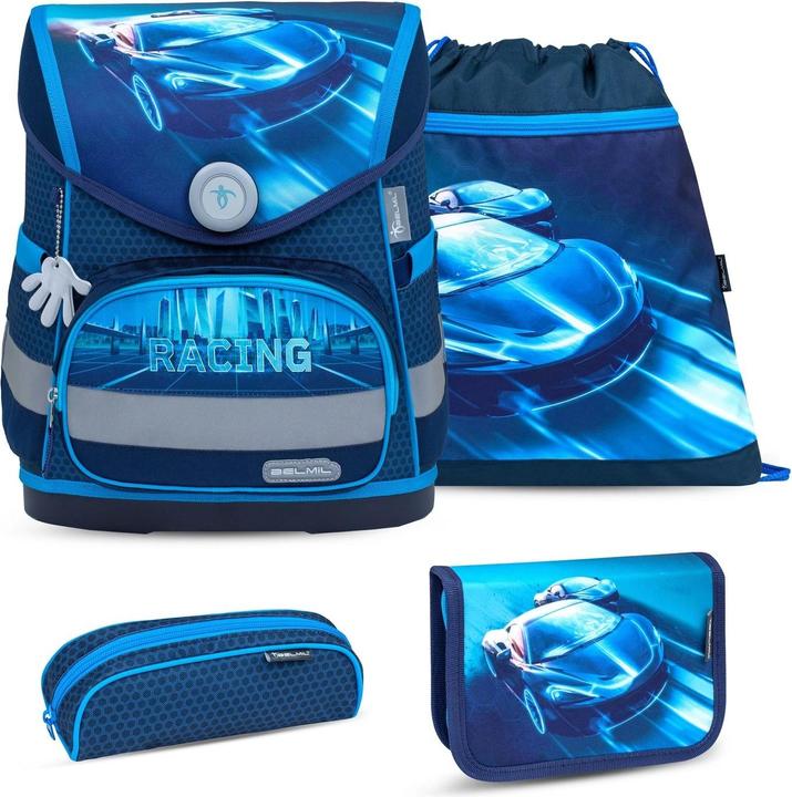 Belmil COMPACT Schulrucksack-Set Racing Neon (19 l)