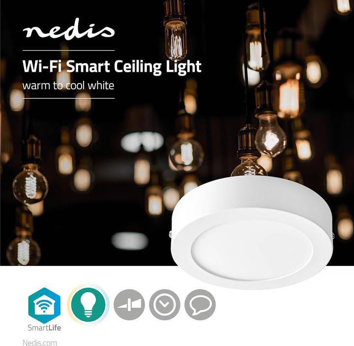 Produktbild Nedis SmartLife - WLAN Deckenleuchte - Kaltweiss/Warmweiss - Sprachsteuerung - Integriert in die Ned (800 lm)