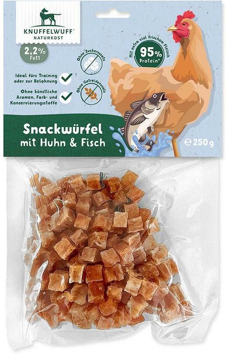 Knuffelwuff Snack Huhn und Fisch Würfel 250 g, Snackart (250 g)