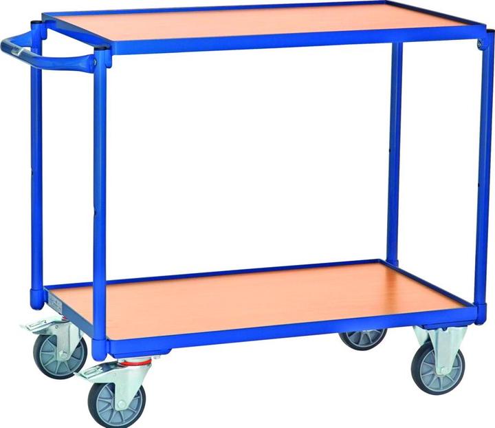 Werkstarck Transportwagen mit 2 Tablaren, 4 Lenkrol (300 kg)