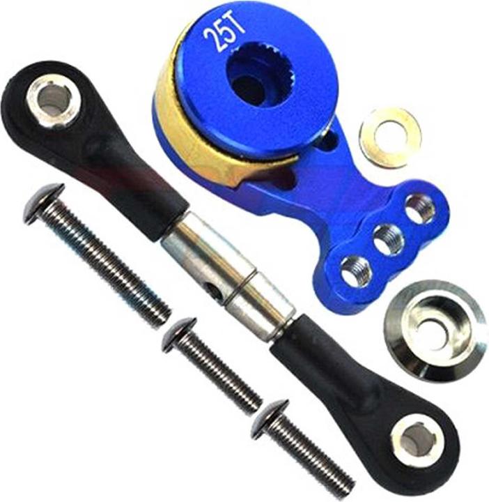 Actual product image GPM Alu Hi-Torque Servo Saver 25t Blue Tamiya Tt02