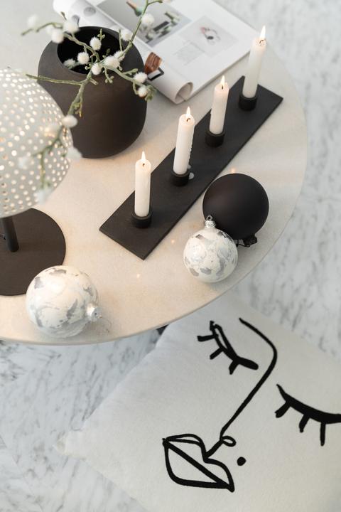 Immagine prodotto J-Line Cuscino Melissa Cotone Nero/Bianco (47 x 47 cm)