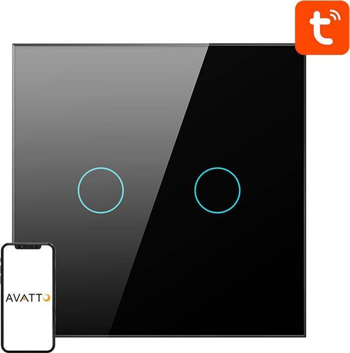 Immagine prodotto Avatto Interruttore intelligente ZigBee UE02-EU-B2 a 2 vie TUYA (nero)