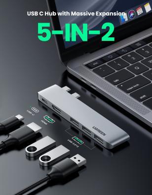 Actual product image Ugreen 5 in 2 -C Hub (USB-C, 5 Ports)