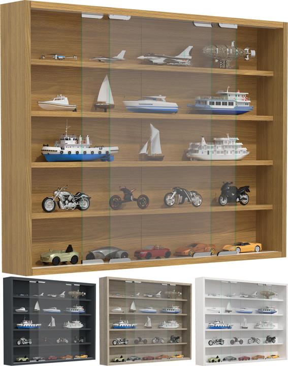 Actual product image VCM Wooden Glass Hanging Display Case Wall Display Case Collectors Deco Showcase Agisa L (77 x 10 x 60 cm)