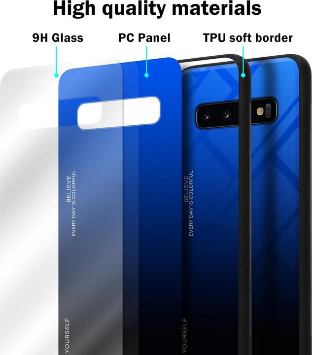 Produktbild Cadorabo TPU 2 Farben Glas Cover (Samsung Galaxy S10+)