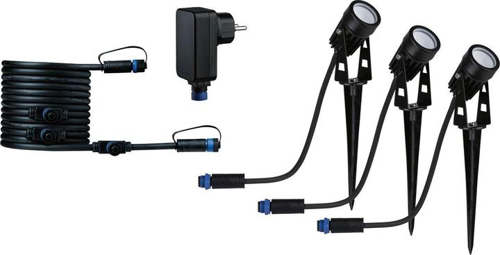 Produktbild Paulmann Plug & Shine Starterset 3x LED Spot mit Erdspie IP65 3x 3W 3x 150 lm 3000 K warmwei Hx (300 lm, IP65)