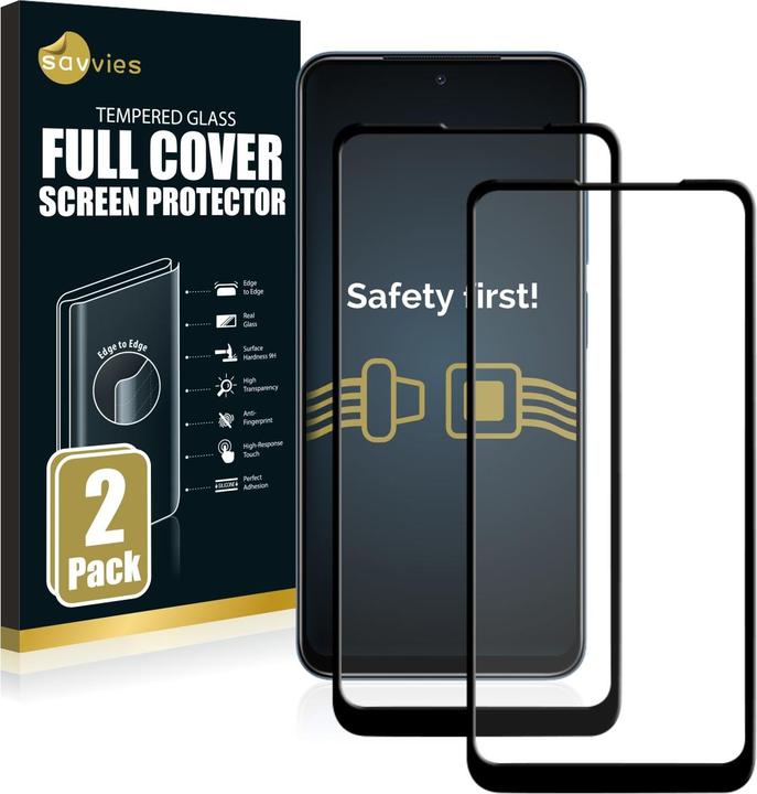 Actual product image Savvies Full-screen armoured glass screen protector (2 Piece, Xiaomi Redmi Note 11)