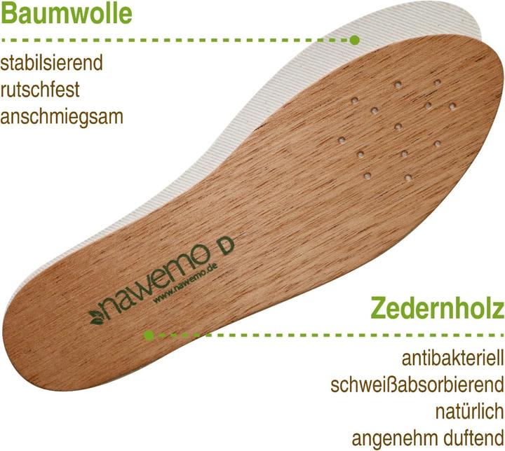 Image du produit Nawemo Semelles en cèdre Semelles intérieures pour femmes contre la transpiration des pieds 36 UE