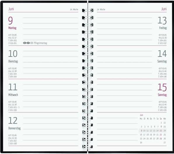 Valori nutrizionali e ingredienti Raccoglitore ad anelli Slimtimer 2025 nero, 9x15,6cm, calendario tascabile con 128 pagine, 1 (Tedesco)