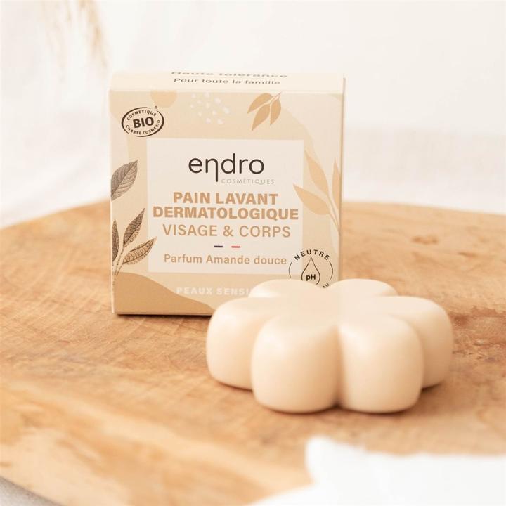 Image du produit Endro Soin lavant dermatologique visage & corps parfum amande douce solide (Savon dur, 85 ml)