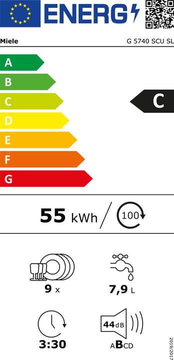Label énergétique Miele Lave-vaisselle G 5740 SCU encastrable/blanc brillant