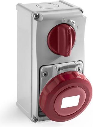 Productafbeelding Rs Pro Stopcontact rood 3P+E, 400 V / 32A, wandmontage IP67