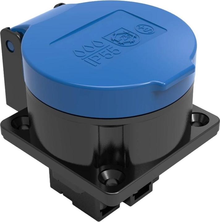 Actual product image Elbro EB socket outlet T13 IP55 10 A 230 VAC IK08 black/blue S+ incl. seal