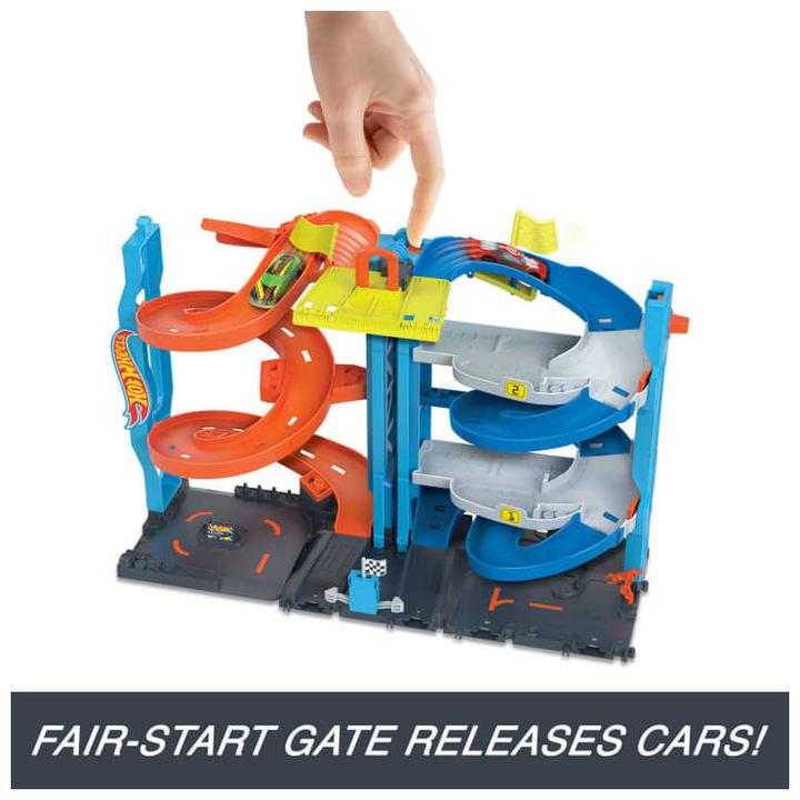 Actual product image Hot Wheels City Transforming Race Tower