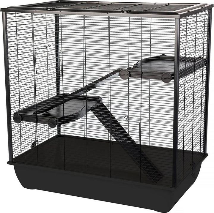 Interzoo INTER-ZOO Frodo + Plastic Zwart - Kooi voor één hamster