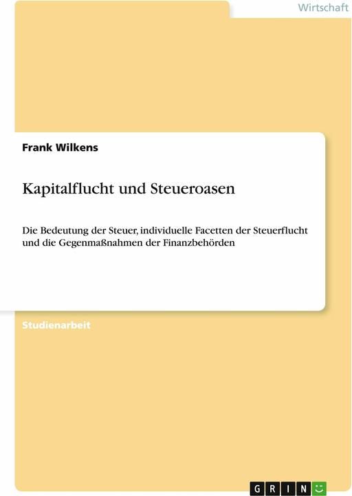 Produktbild Kapitalflucht und Steueroasen (Deutsch)