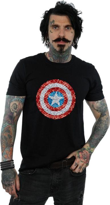 Immagine prodotto Captain America Pixelated Shield Maglietta Uomo (XXL)