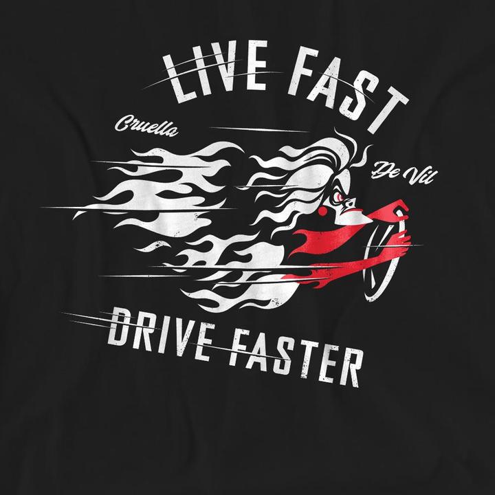 Immagine prodotto Disney Villains Live Fast, Drive Faster Maglietta Crudelia De Mon Adulto Unisex (L)