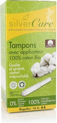 Silver Care Regular BIO-Tampons mit Karton Applikator für leichte bis mittlere Blutungen - 16 Stück - Silvercare (16 x, Normal)