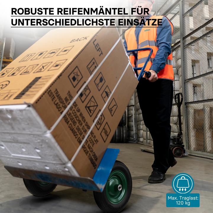 Produktbild Wiltec Rad Reifen 3.50-8 120kg Winkelventil Luftreifen Felge Ersatzrad Sackkarre
