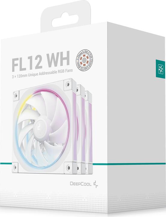 Actual product image Deepcool FL12 3in1 120x120x25 White (120 mm, 3 x)
