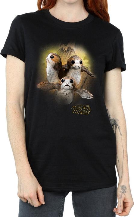 Actual product image Star Wars Womens/Ladies Porg Brushed Cotton Boyfriend T-Shirt (L)