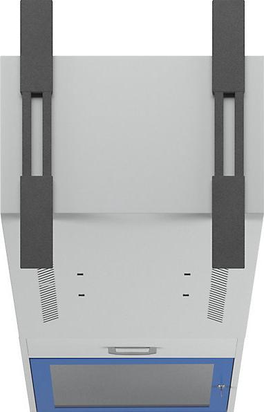 Produktbild eurokraft basic Computerschrank, Standardausführung, lichtgrau/enzianblau (60 cm, 163.80 cm)