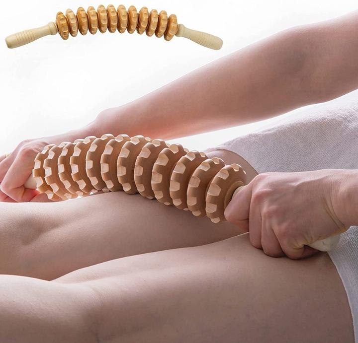 Produktbild PhoneLook Naturholz Anti-Cellulite Massage-Roller für tiefe Muskeln und Gewebe, Lymphdrainage
