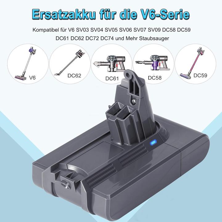 Immagine prodotto Kunlun Batteria sostitutiva V6 4000mAh per aspirapolvere Dyson