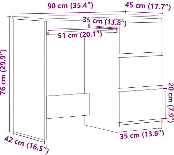Image du produit VidaXL Murphy (90 x 45 x 76 cm)