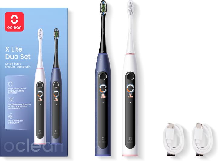 Produktbild Clean X Lite Smart Sonic Duo Set Elektrische Zahnbürste, grau und blau (Schallzahnbürste)